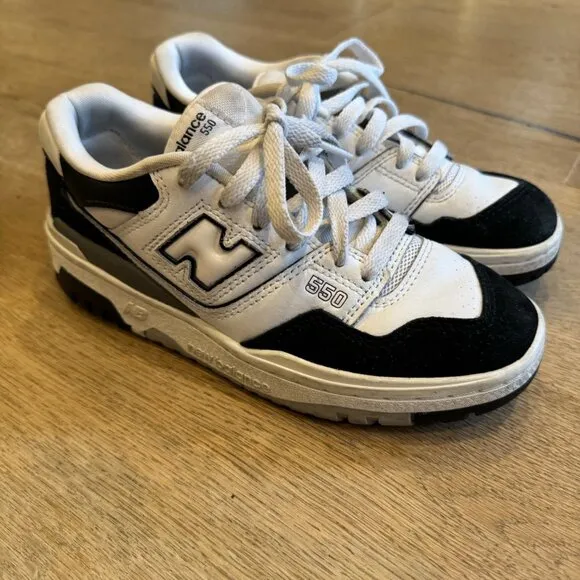 New Balance 550 White &amp; Black Sneakers