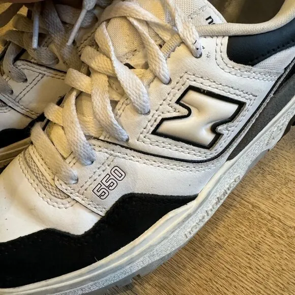 New Balance 550 White &amp; Black Sneakers