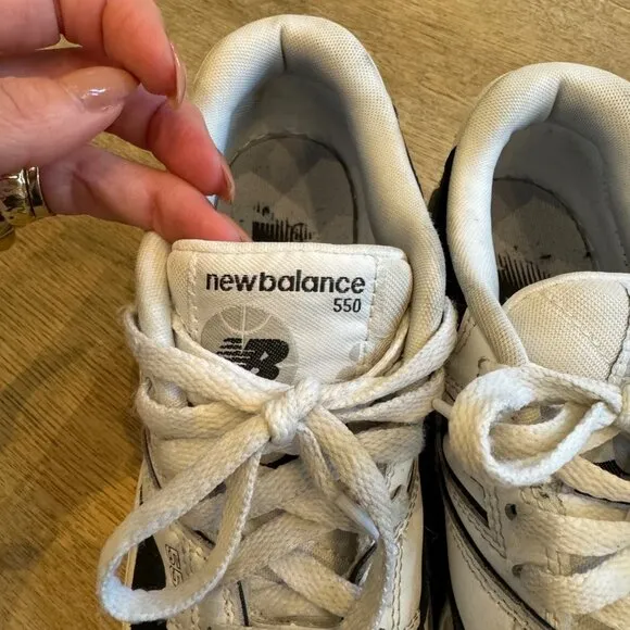 New Balance 550 White &amp; Black Sneakers