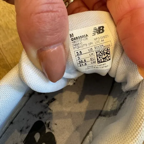 New Balance 550 White &amp; Black Sneakers