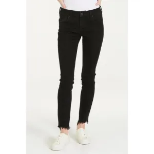 NEW DEAR JOHN DENIM joyrich low rise skinny with step hem jean in black
