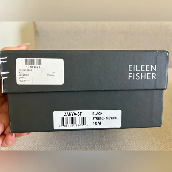 New Eileen Fisher Zanya Stretch Mash Sandal. Size 10, Color Black