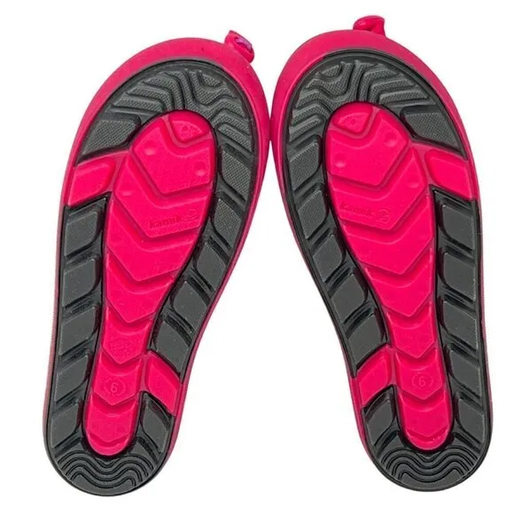 NEW Girl's Kamik Snow Boots, Rose/Black, Kids Size 6