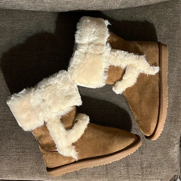 New I.N.C. International Concepts Little Girls Witty Faux Fur Boots Size 3