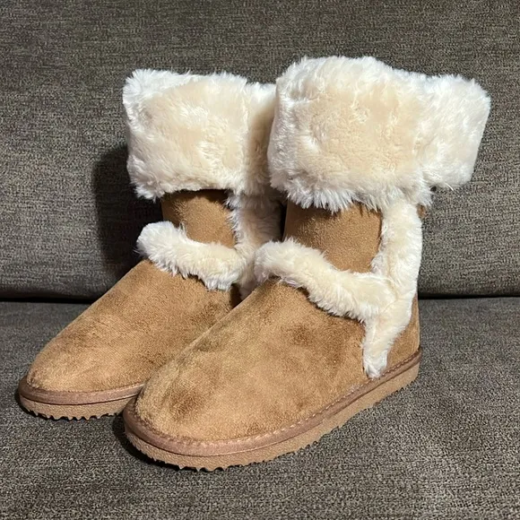 New I.N.C. International Concepts Little Girls Witty Faux Fur Boots Size 3
