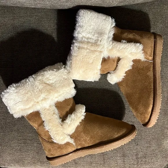 New I.N.C. International Concepts Little Girls Witty Faux Fur Boots Size 3