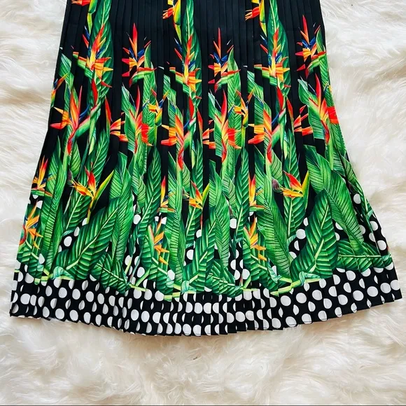 New! LALIPOP Design Pleated Polka Dot Pattern Midi Skirt