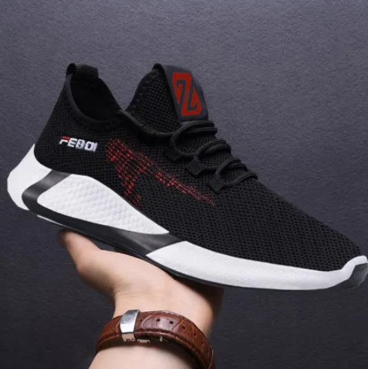 New Men's Sports Shoes – Breathable Casual Mesh, Comfort Increase, Lace-Up, Non-Slip Low Top Running Shoes