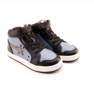 NEW OLDSOLES boy's team star high top sneaker in indigo/grey/black/white