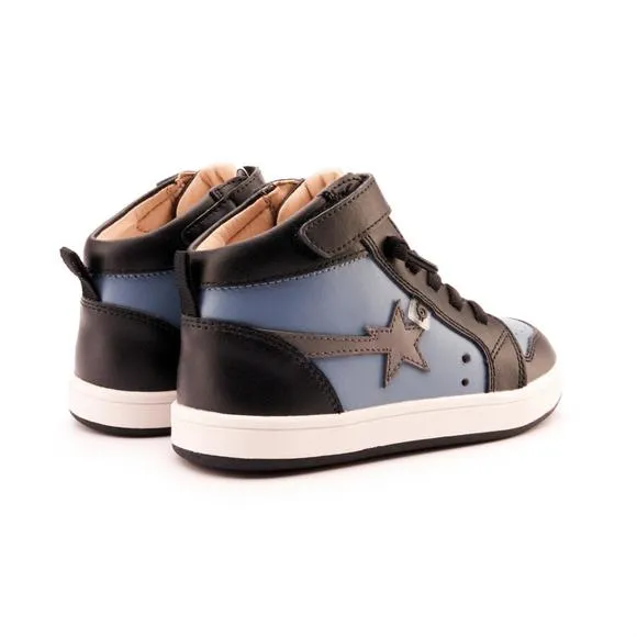 NEW OLDSOLES boy's team star high top sneaker in indigo/grey/black/white