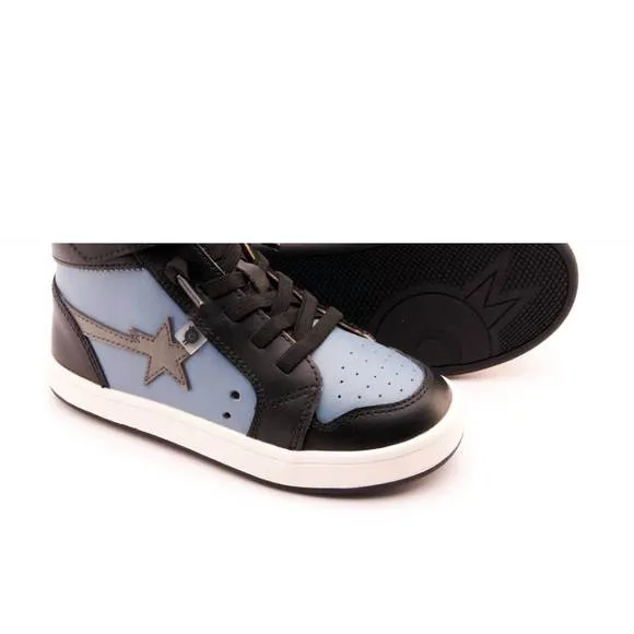 NEW OLDSOLES boy's team star high top sneaker in indigo/grey/black/white
