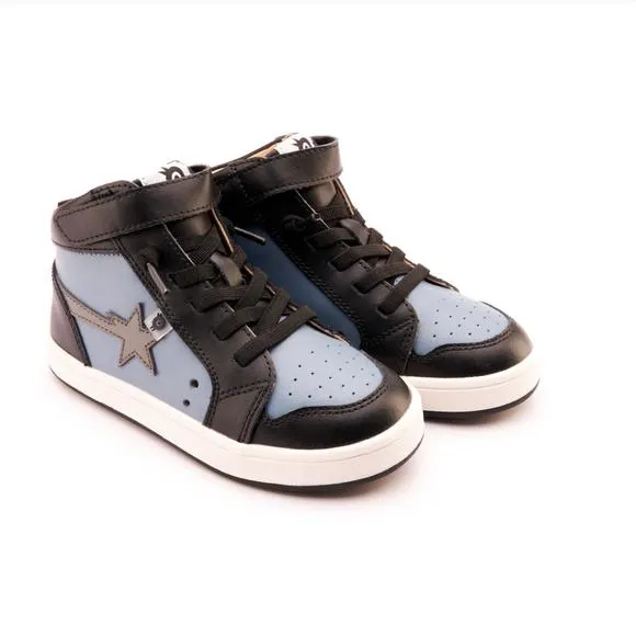 NEW OLDSOLES boy's team star high top sneaker in indigo/grey/black/white
