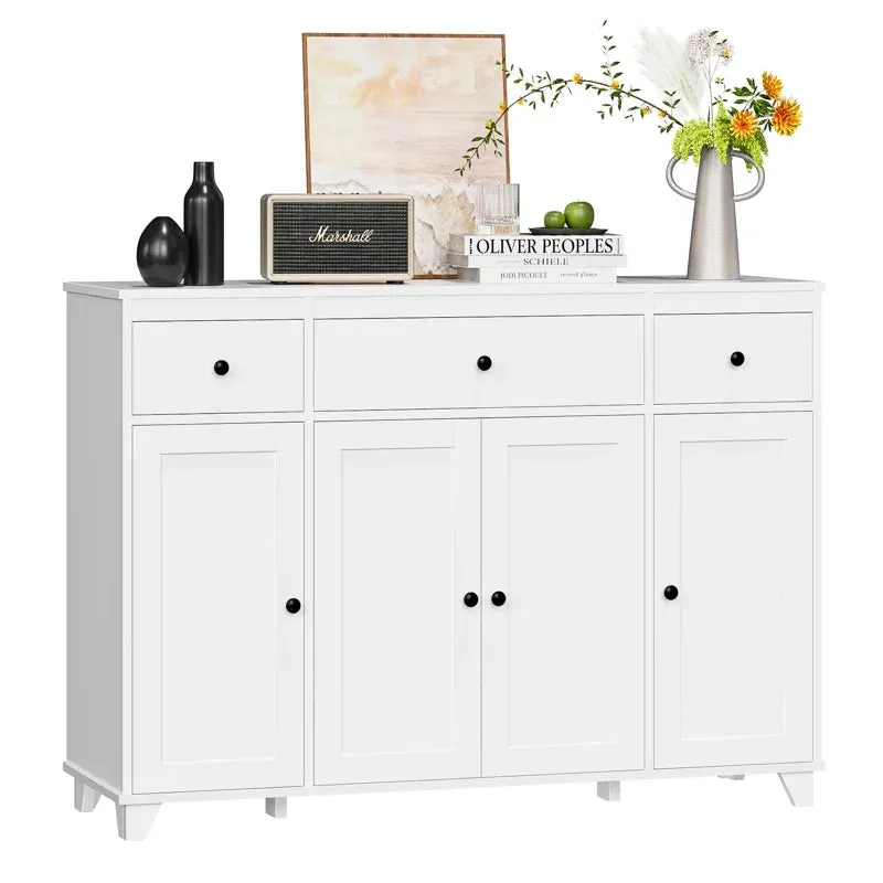 NEW Retails $409 , Stunning White Wood Grain Laurel Foundry Modern Farmhouse Montevallo 47.2'' Sideboard (Assembled)