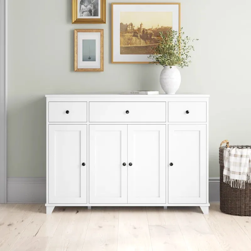NEW Retails $409 , Stunning White Wood Grain Laurel Foundry Modern Farmhouse Montevallo 47.2'' Sideboard (Assembled)