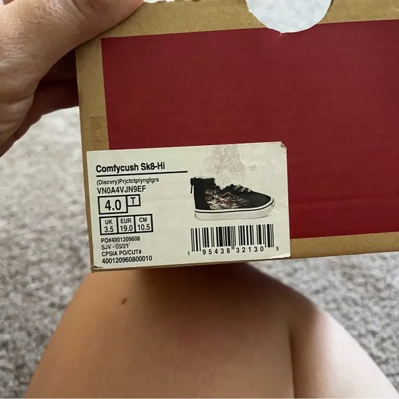 New Vans Toddler Comfy Cush SK8-HI Discovery project tigers black sneakers