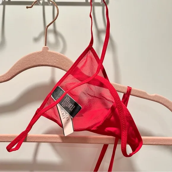 NEW Victoria’s Secret Red Slip Lingerie Lacey Set Size S