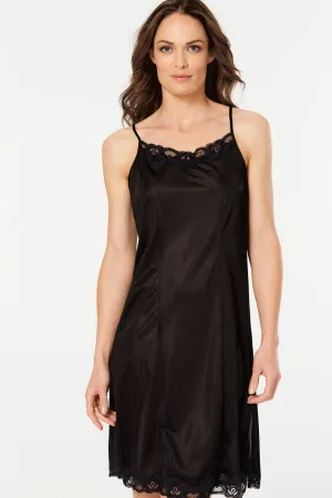 New with tags! Womens Jones New York Fashion Lace Trim Full Slip, Black, Sz M!