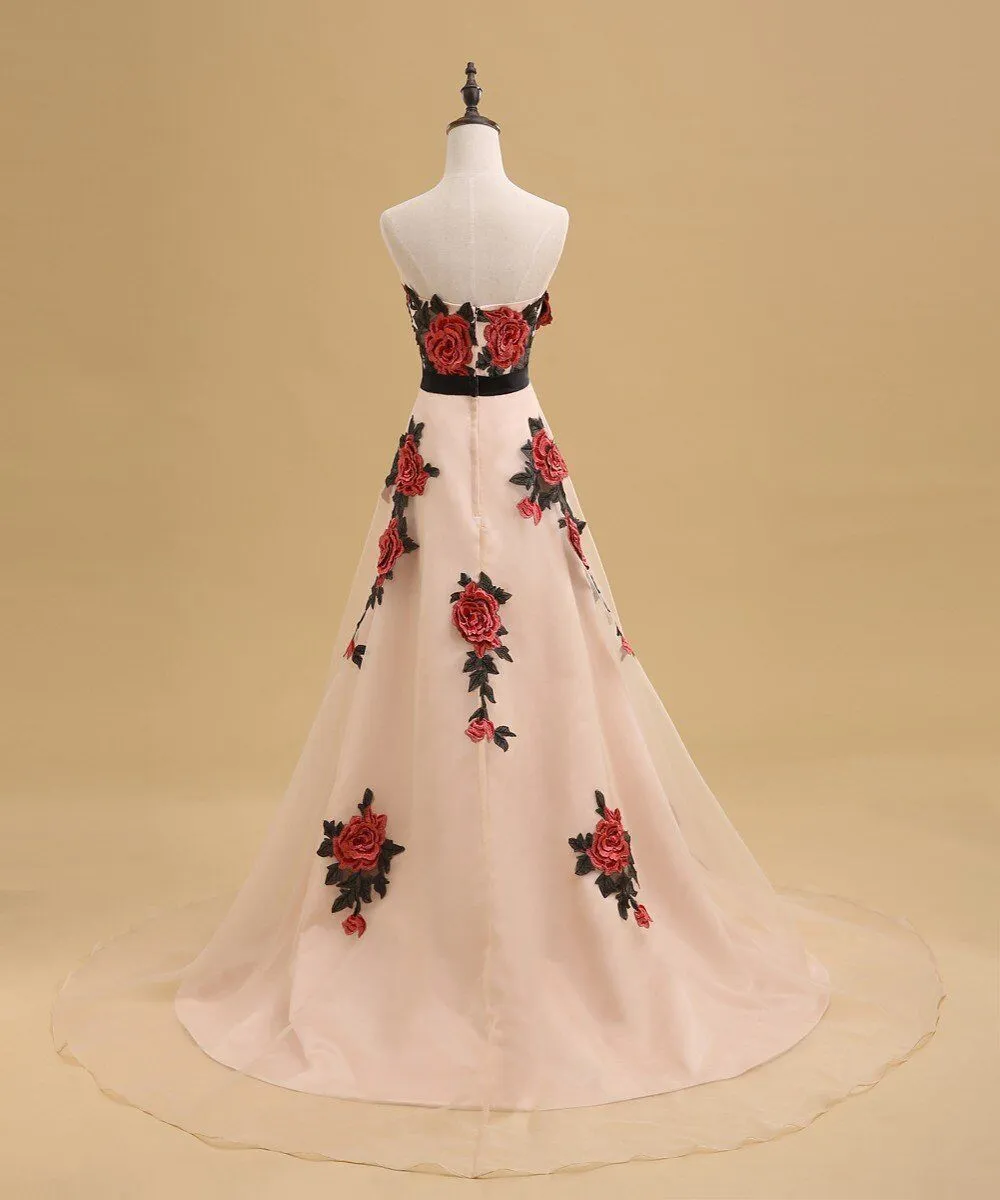 Newest Straight across Print evening dress with trailing, A-line long prom dresses,Evening Party Dress.PDY0245