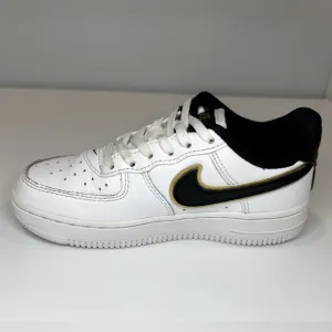 Nike Air Force 1 LV8 (GS) 12C Boys/Girls White/Black-Metal Gold