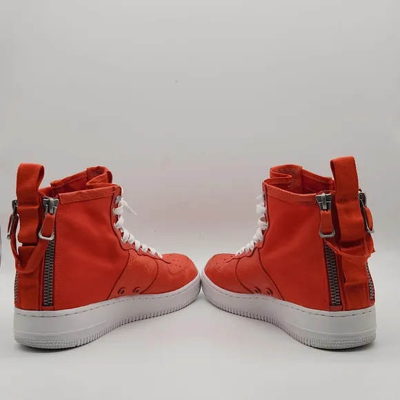 Nike Air Force 1 Mid Team Orange Sneakers Men’s Sz 9.5 917753-800 Custom Swoosh