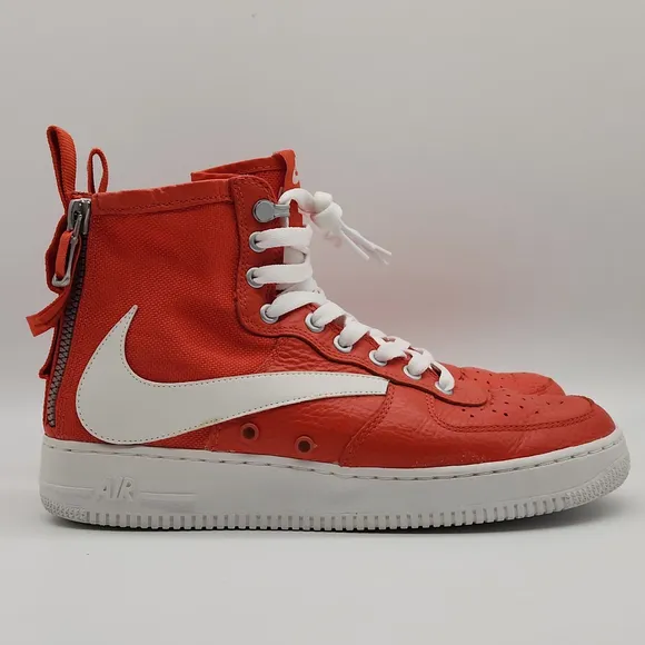 Nike Air Force 1 Mid Team Orange Sneakers Men’s Sz 9.5 917753-800 Custom Swoosh
