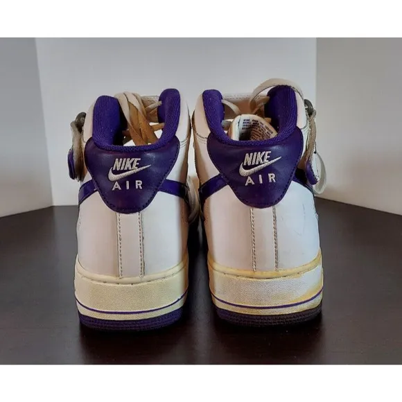 Nike Air Force 1 Mid Top ‘07 Mens Sz 13 White Court Purple 315123-120