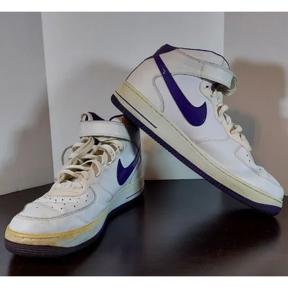 Nike Air Force 1 Mid Top ‘07 Mens Sz 13 White Court Purple 315123-120