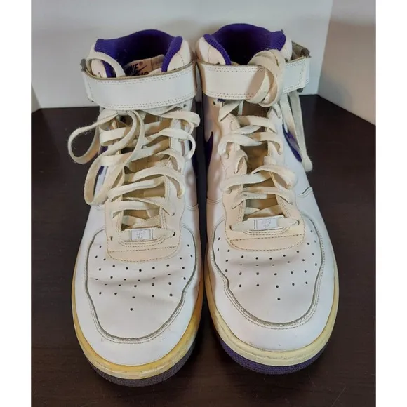 Nike Air Force 1 Mid Top ‘07 Mens Sz 13 White Court Purple 315123-120