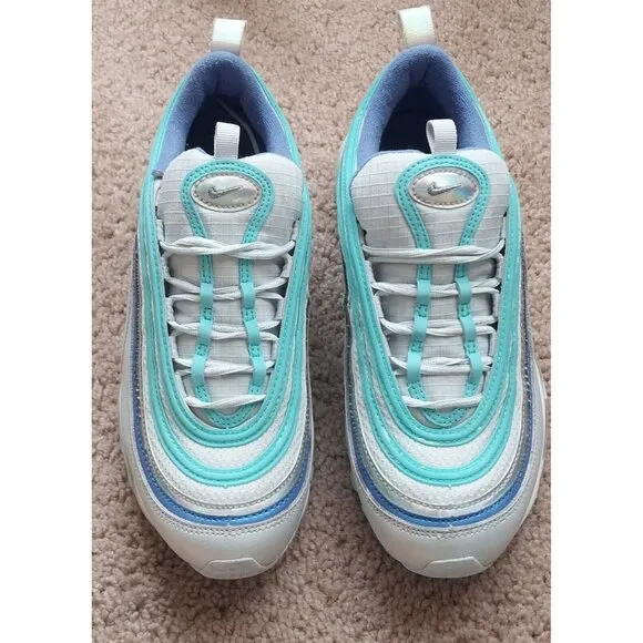Nike Air Max 97 Aura Sapphire Aurora Green Shoes GS 6Y Women's 7.5