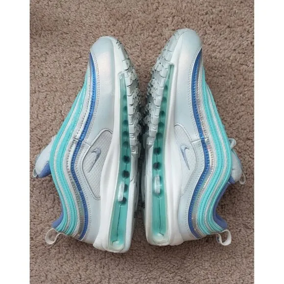 Nike Air Max 97 Aura Sapphire Aurora Green Shoes GS 6Y Women's 7.5