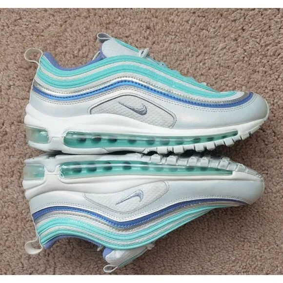 Nike Air Max 97 Aura Sapphire Aurora Green Shoes GS 6Y Women's 7.5