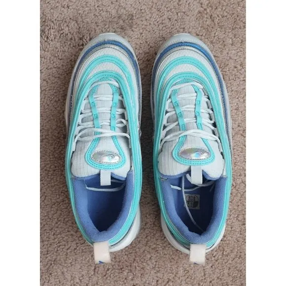 Nike Air Max 97 Aura Sapphire Aurora Green Shoes GS 6Y Women's 7.5