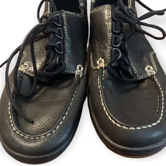 Nike Black Leather Boat Shoes  Mens sz 9