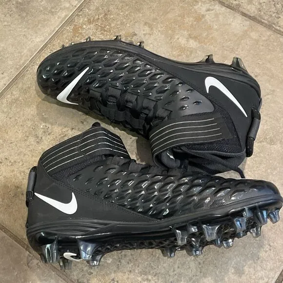 Nike Force Savage Pro 2 Mens Size 10 Black Football Cleat Shoe AH4000-002