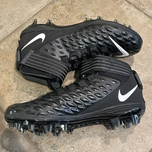 Nike Force Savage Pro 2 Mens Size 10 Black Football Cleat Shoe AH4000-002