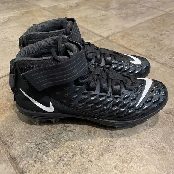 Nike Force Savage Pro 2 Mens Size 10 Black Football Cleat Shoe AH4000-002