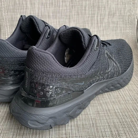 Nike React Infinity Run Flyknit 3 Triple Black Sneakers Shoes Men’s Size 13
