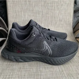 Nike React Infinity Run Flyknit 3 Triple Black Sneakers Shoes Men’s Size 13