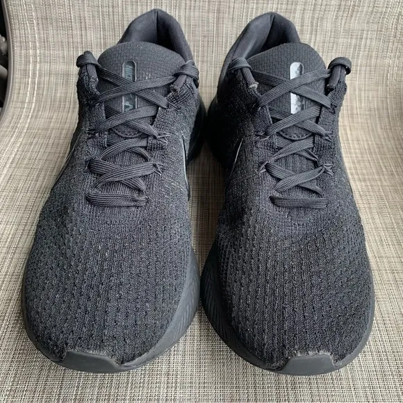 Nike React Infinity Run Flyknit 3 Triple Black Sneakers Shoes Men’s Size 13