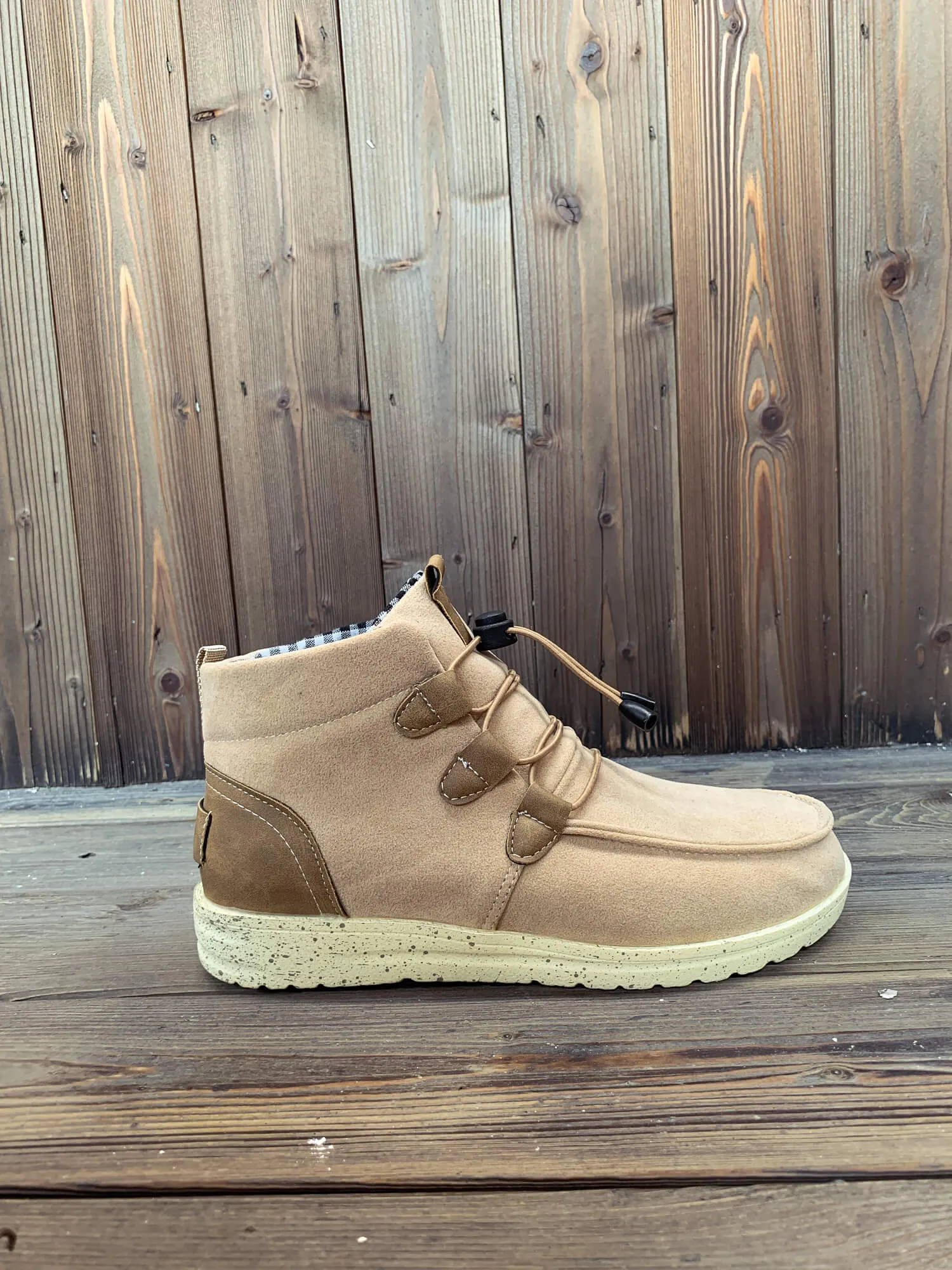Nirvana Beige Bungee Lace-Up Casual Sneaker