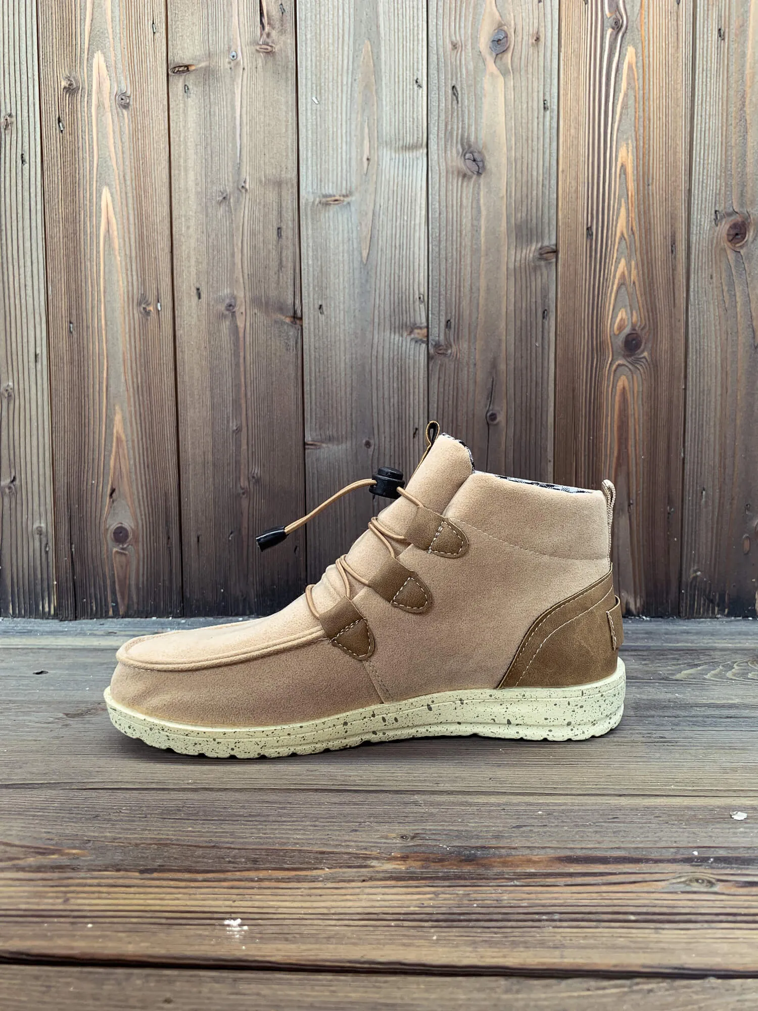 Nirvana Beige Bungee Lace-Up Casual Sneaker