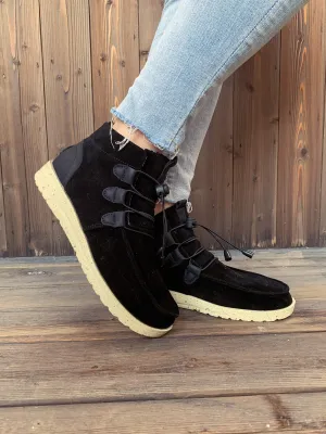Nirvana Black Bungee Lace-Up Casual Sneaker