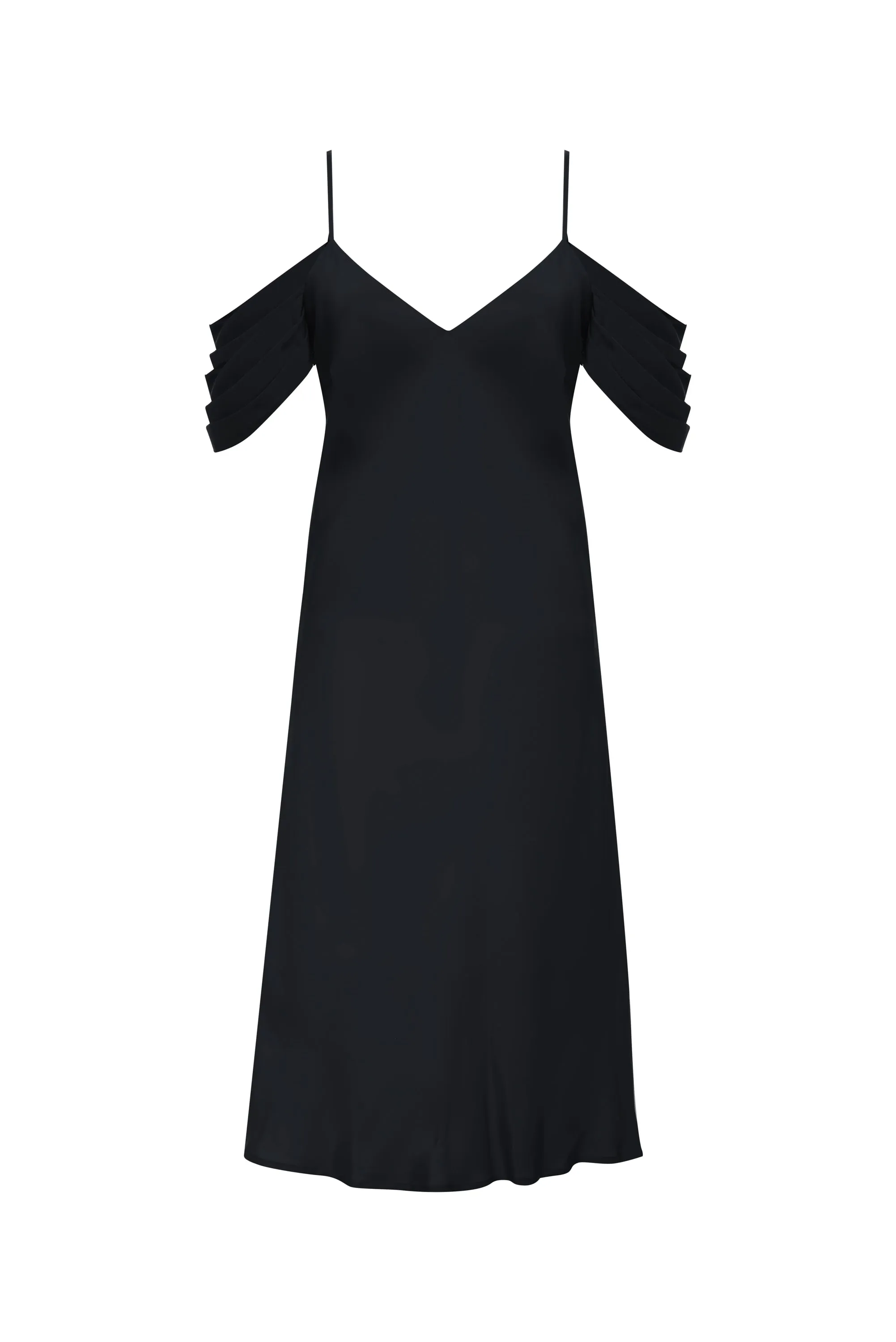 Noa Mid Length Slip Dress Black