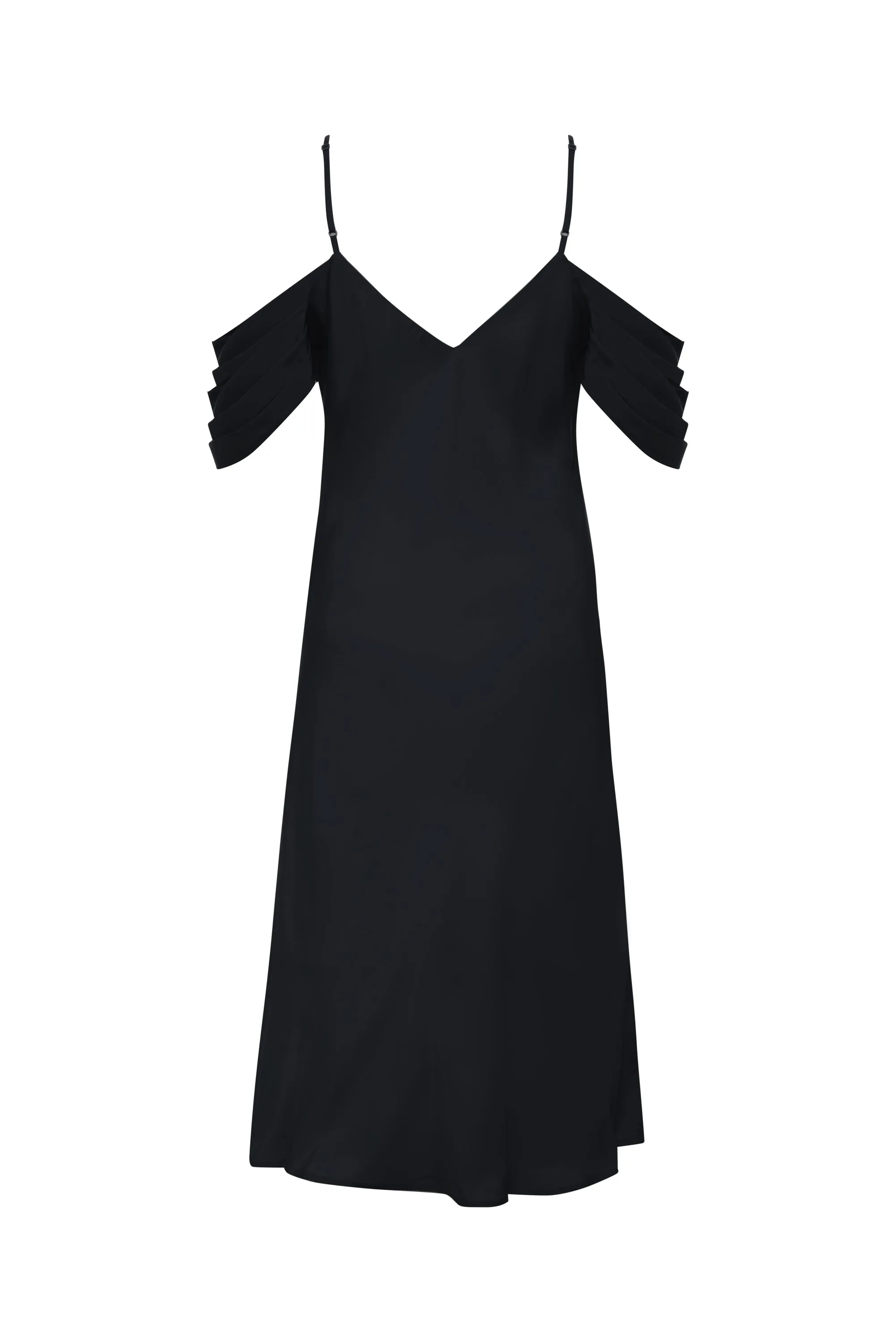 Noa Mid Length Slip Dress Black