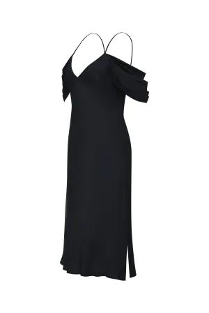 Noa Mid Length Slip Dress Black