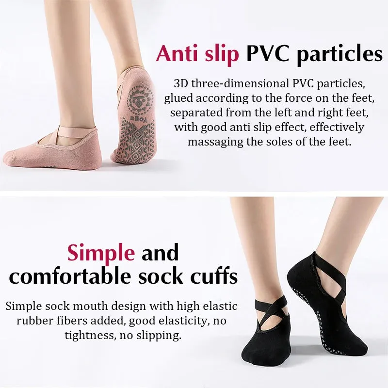 Non-Slip Cotton Yoga Socks for Winter - Backless Fitness Socks for Women’s Comfort
