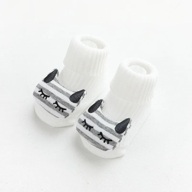 Non-Slip Soft Cotton Cartoon Animal Baby Socks