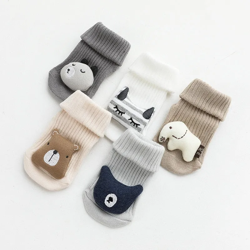 Non-Slip Soft Cotton Cartoon Animal Baby Socks