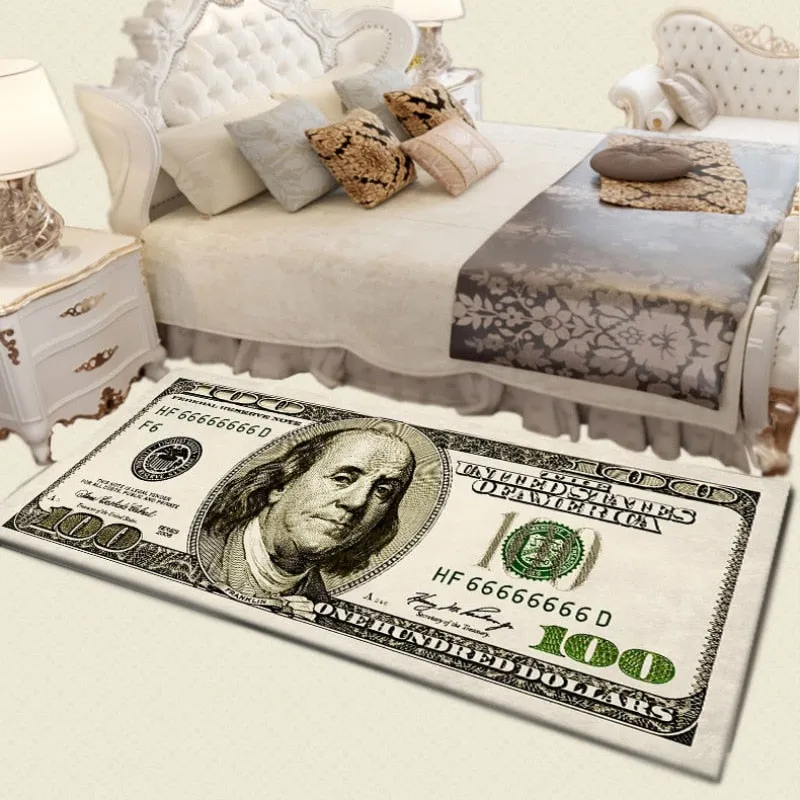 Novelty 100 Dollar Bill Print Carpet