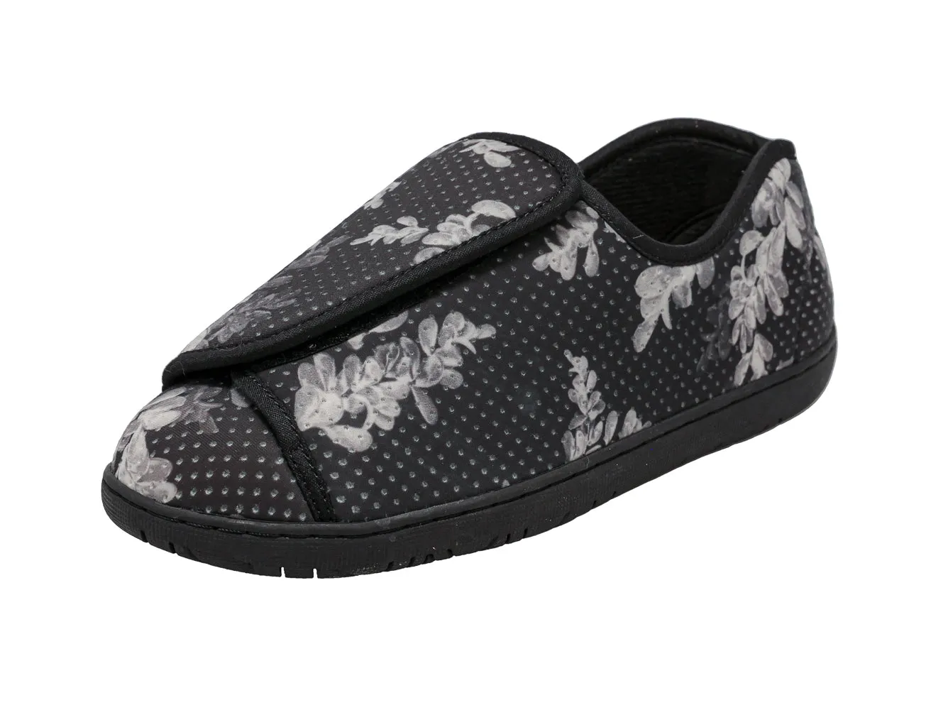 Nurse 2 Black Flower Print Women's Slipper